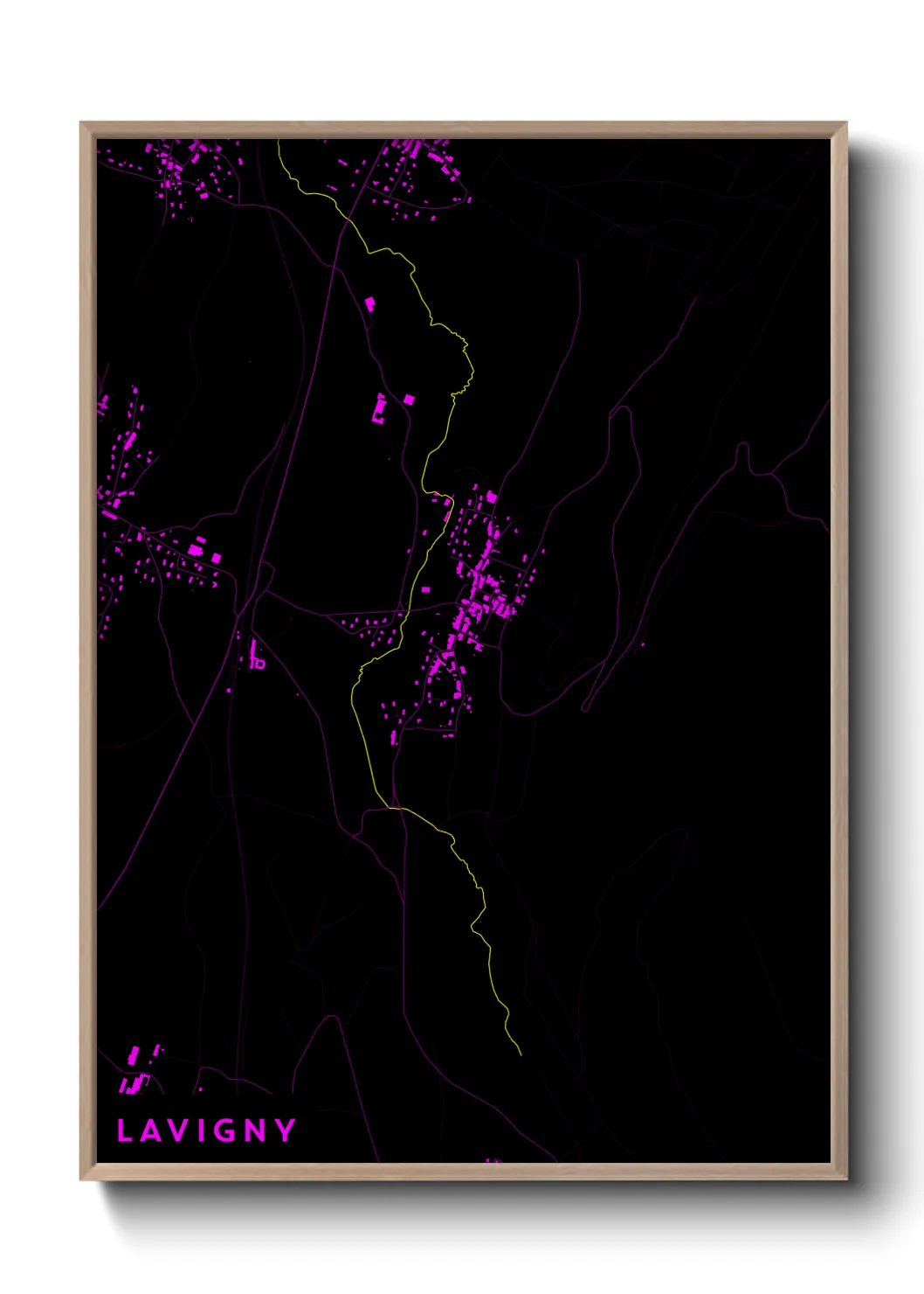 Une affiche de carte sur Lavigny