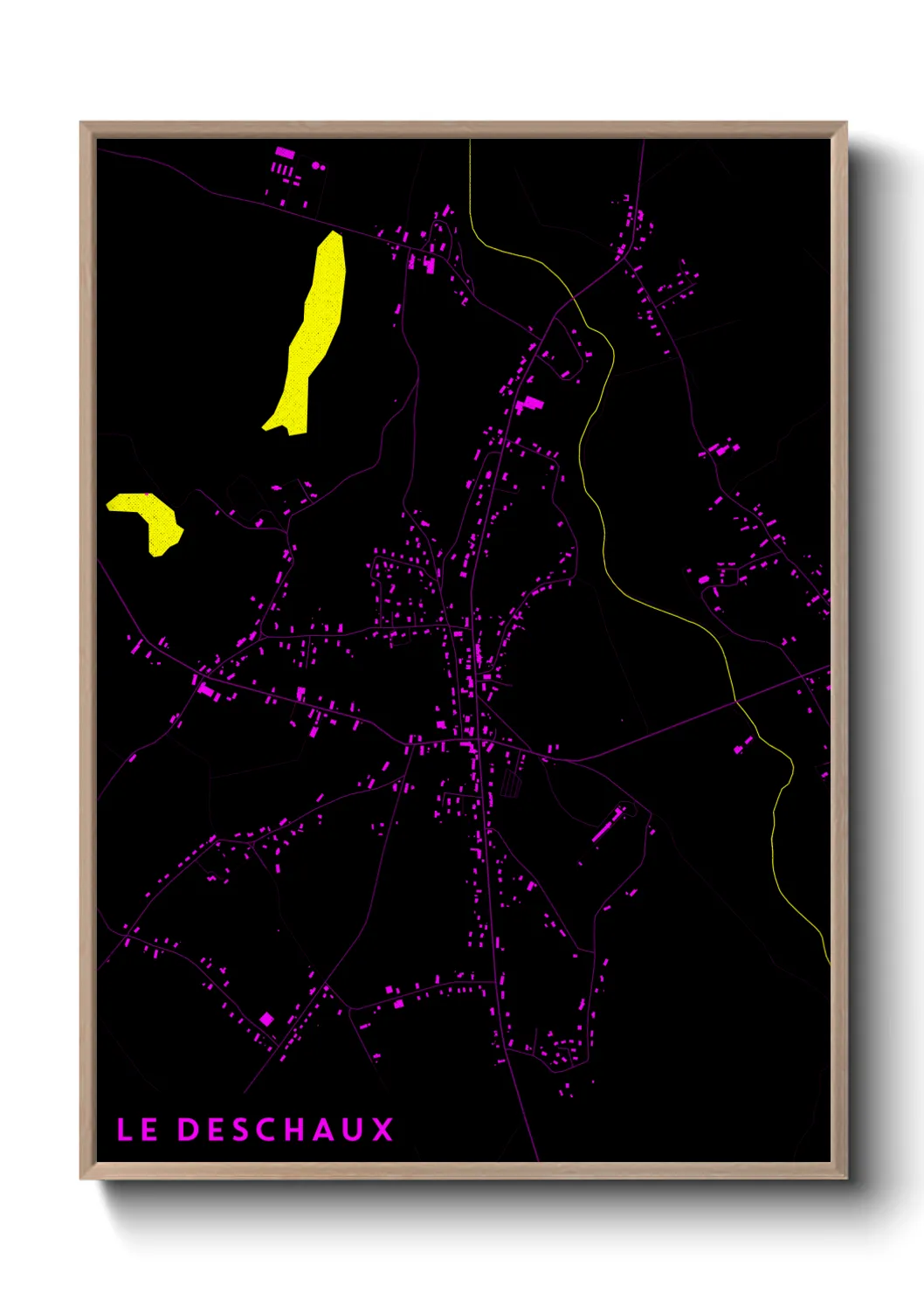 Une affiche de carte sur Le Deschaux