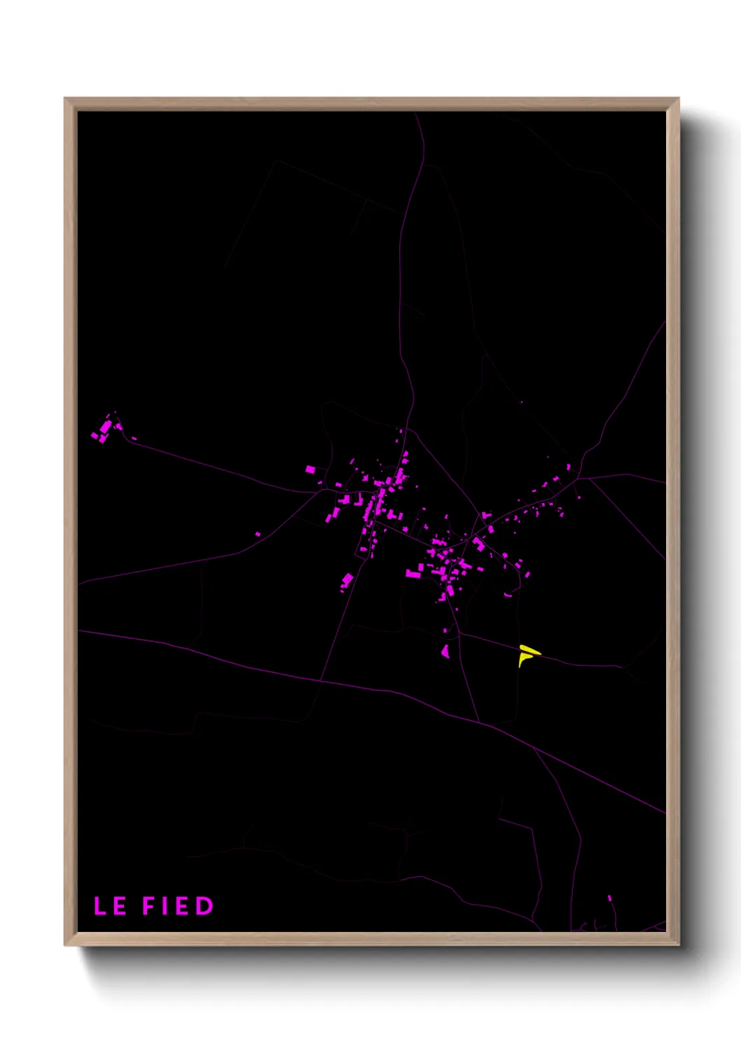 Une affiche de carte sur Le Fied