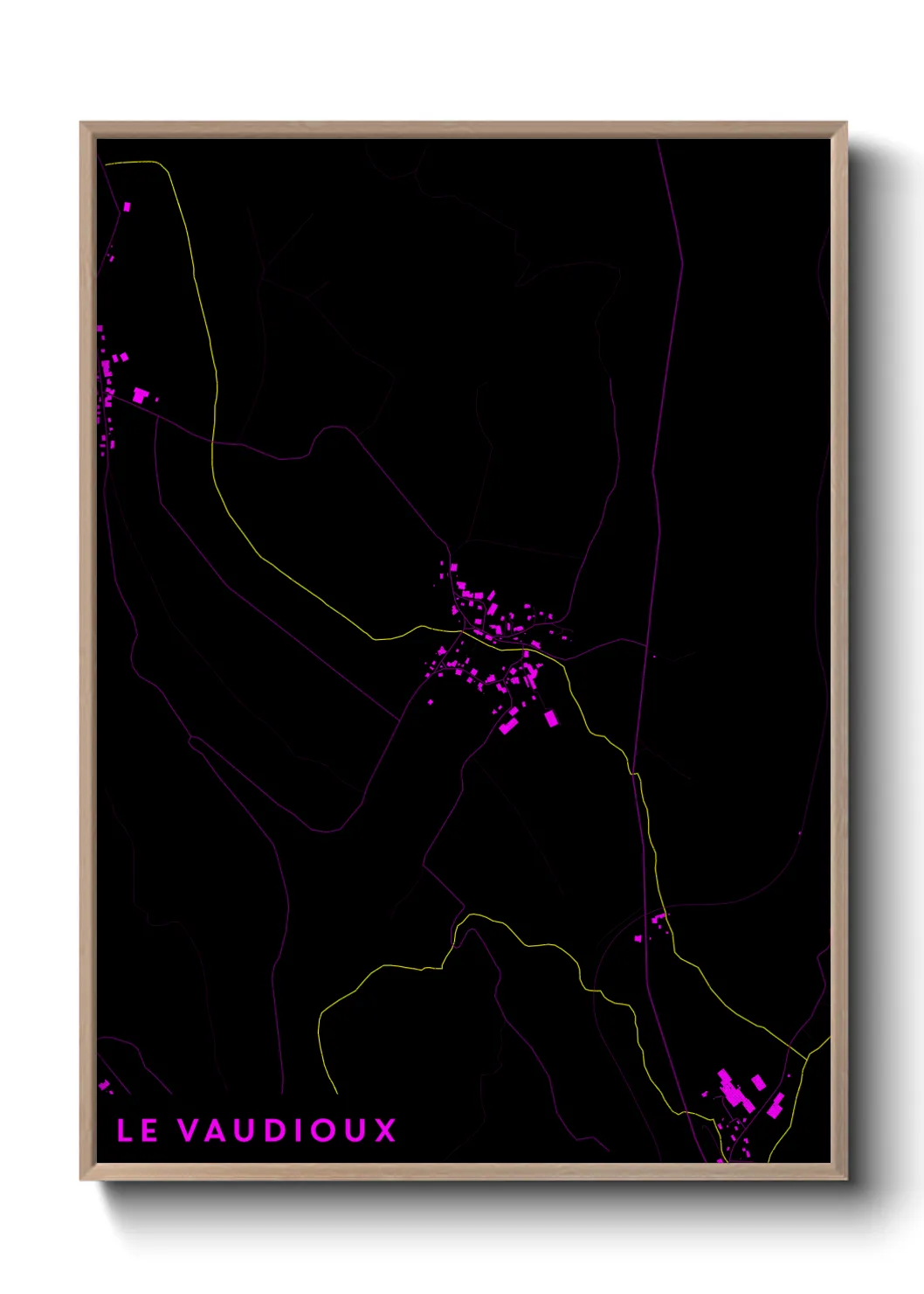 Une affiche de carte sur Le Vaudioux