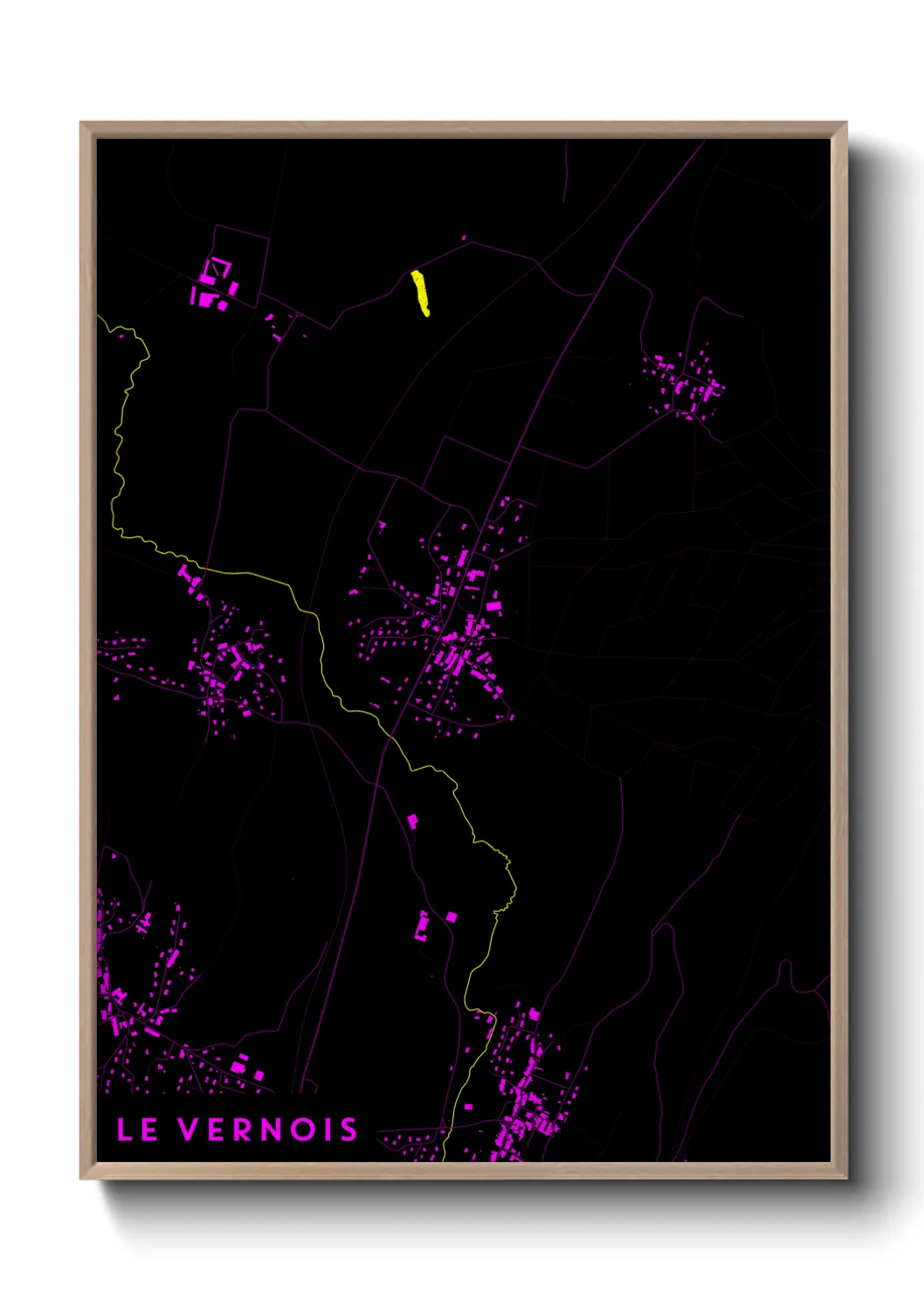 Une affiche de carte sur Le Vernois