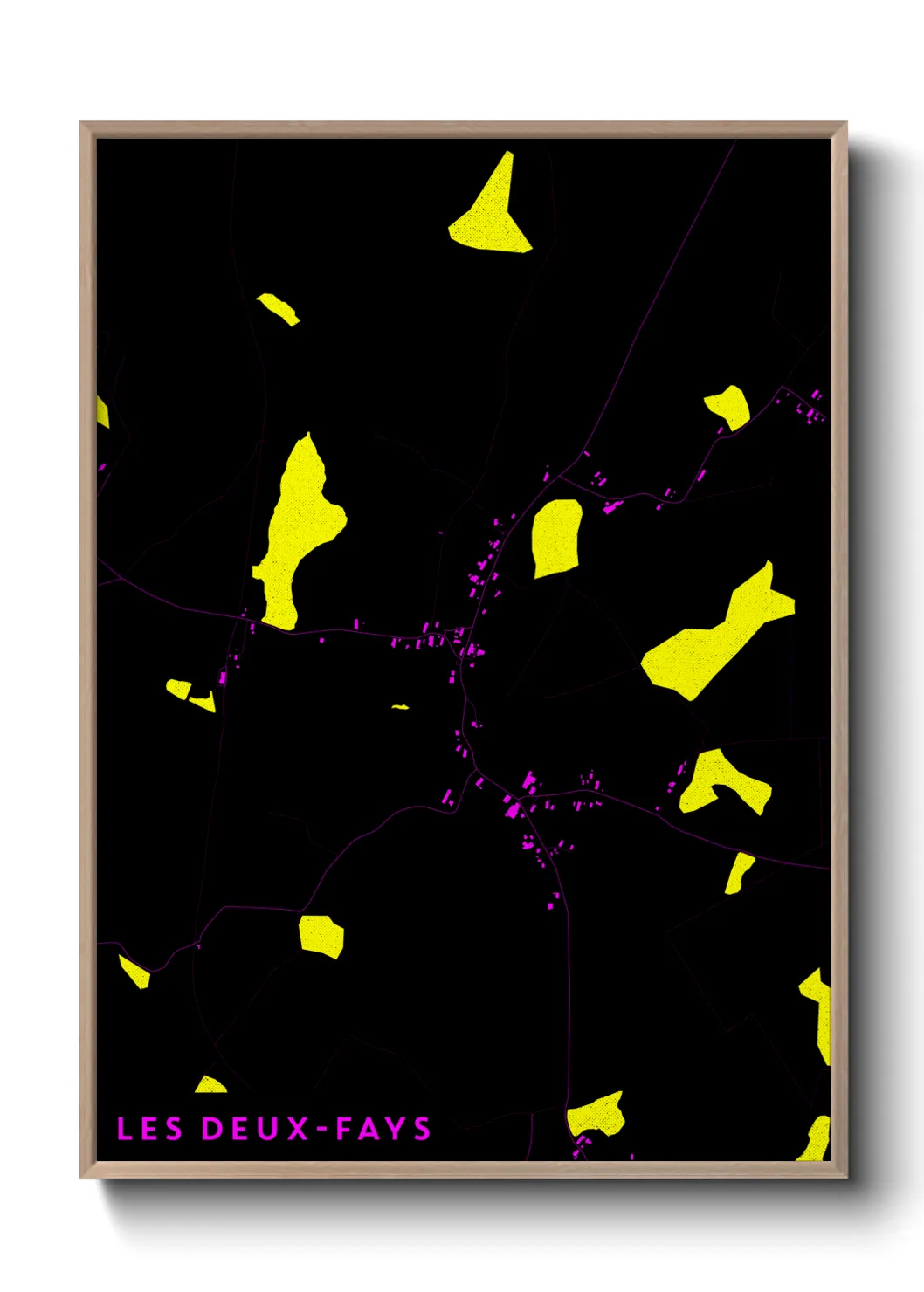 Une affiche de carte sur Les Deux-Fays