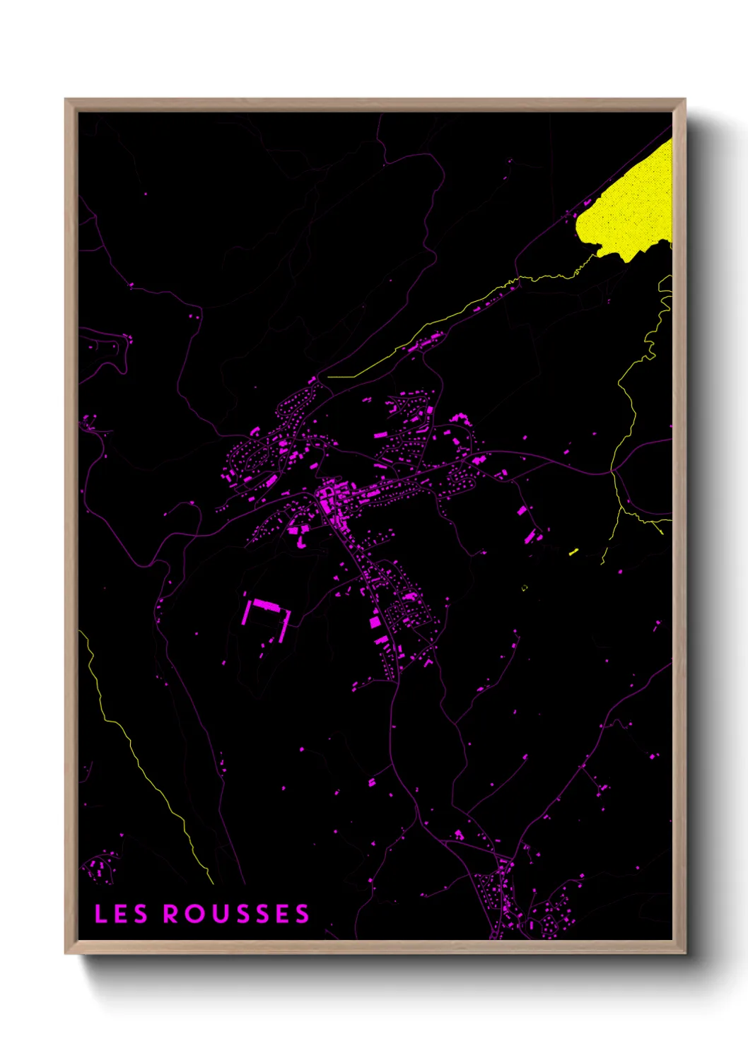 Une affiche de carte sur Les Rousses