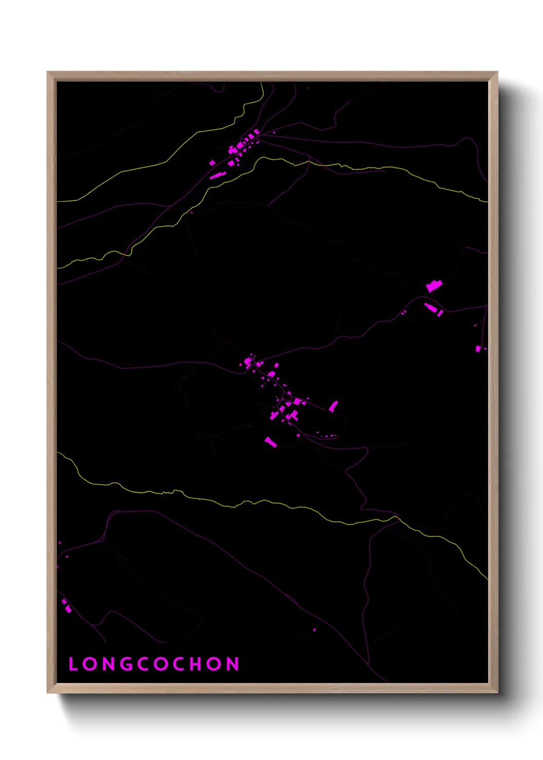 Une affiche de carte sur Longcochon