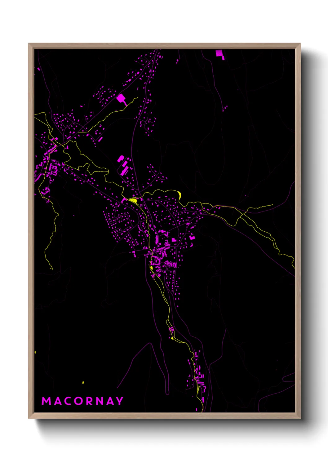 Une affiche de carte sur Macornay