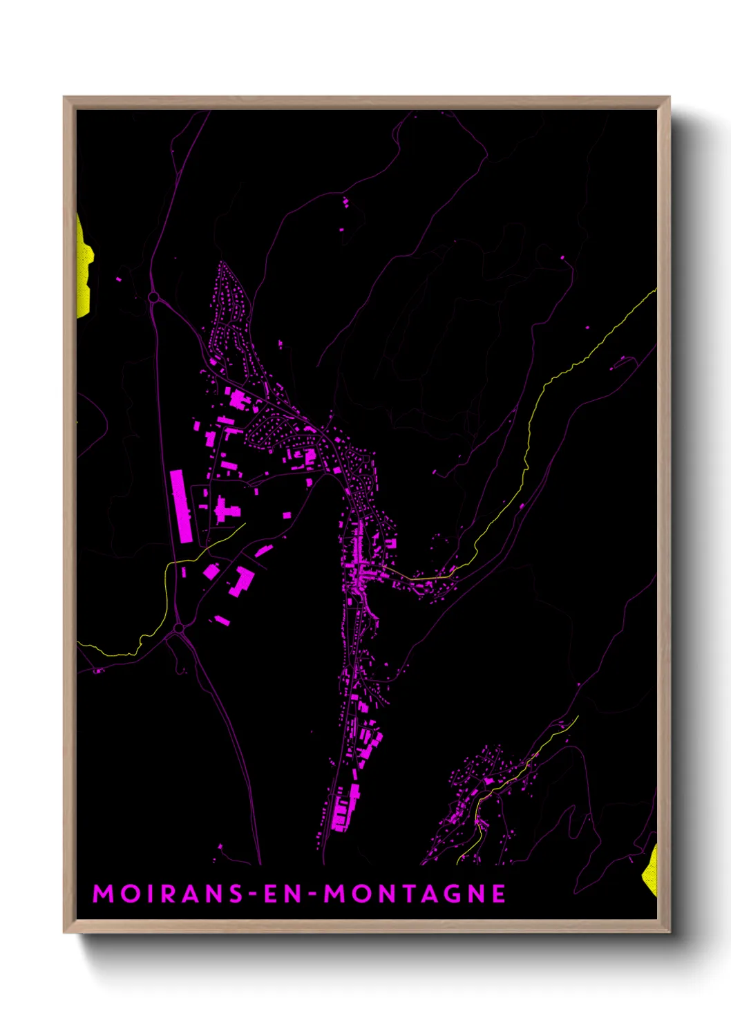 Une affiche de carte sur Moirans-en-Montagne