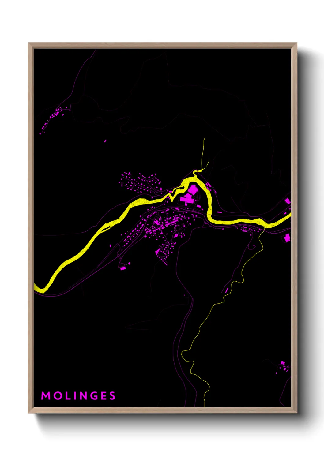 Une affiche de carte sur Molinges