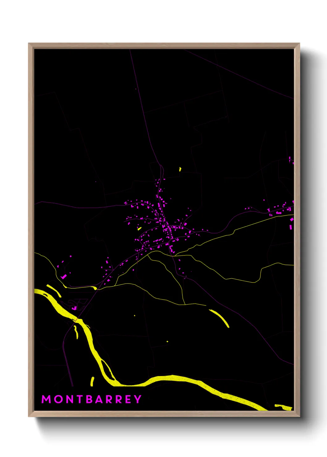 Une affiche de carte sur Montbarrey