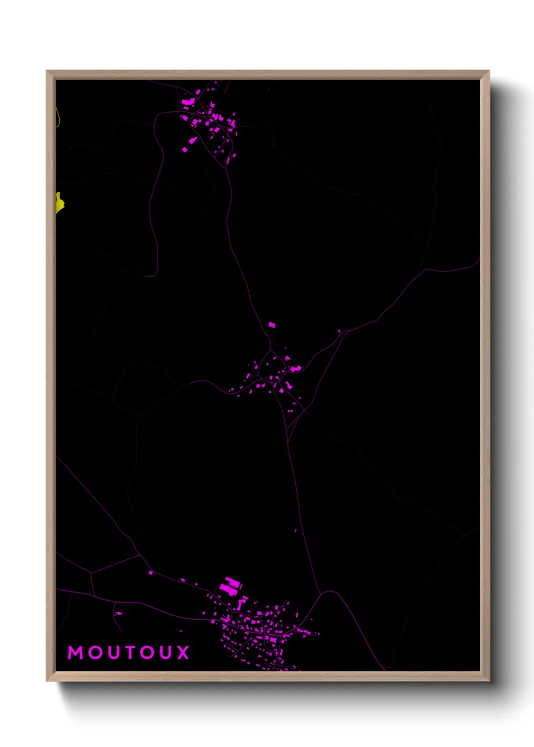 Une affiche de carte sur Moutoux