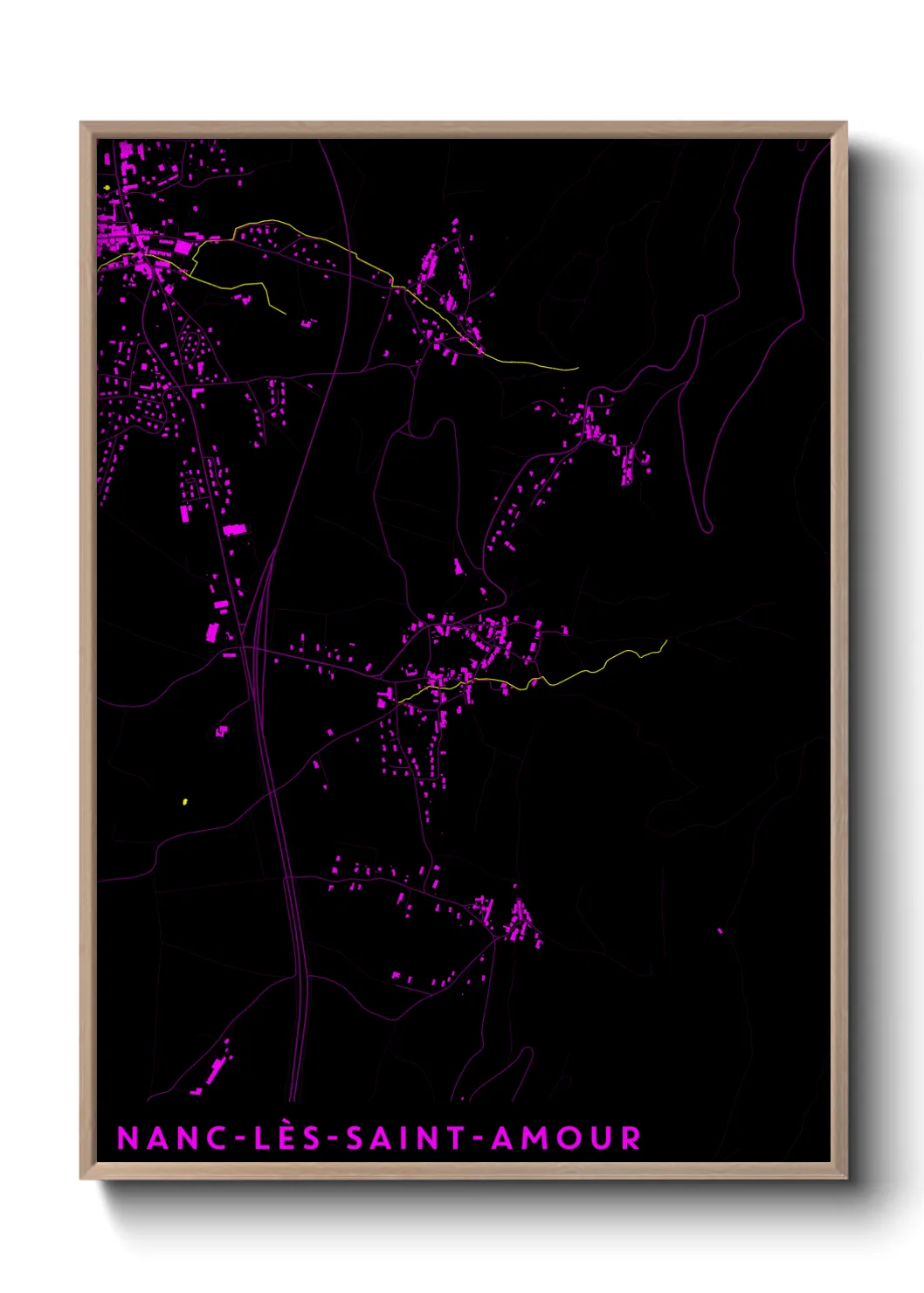 Une affiche de carte sur Nanc-lès-Saint-Amour