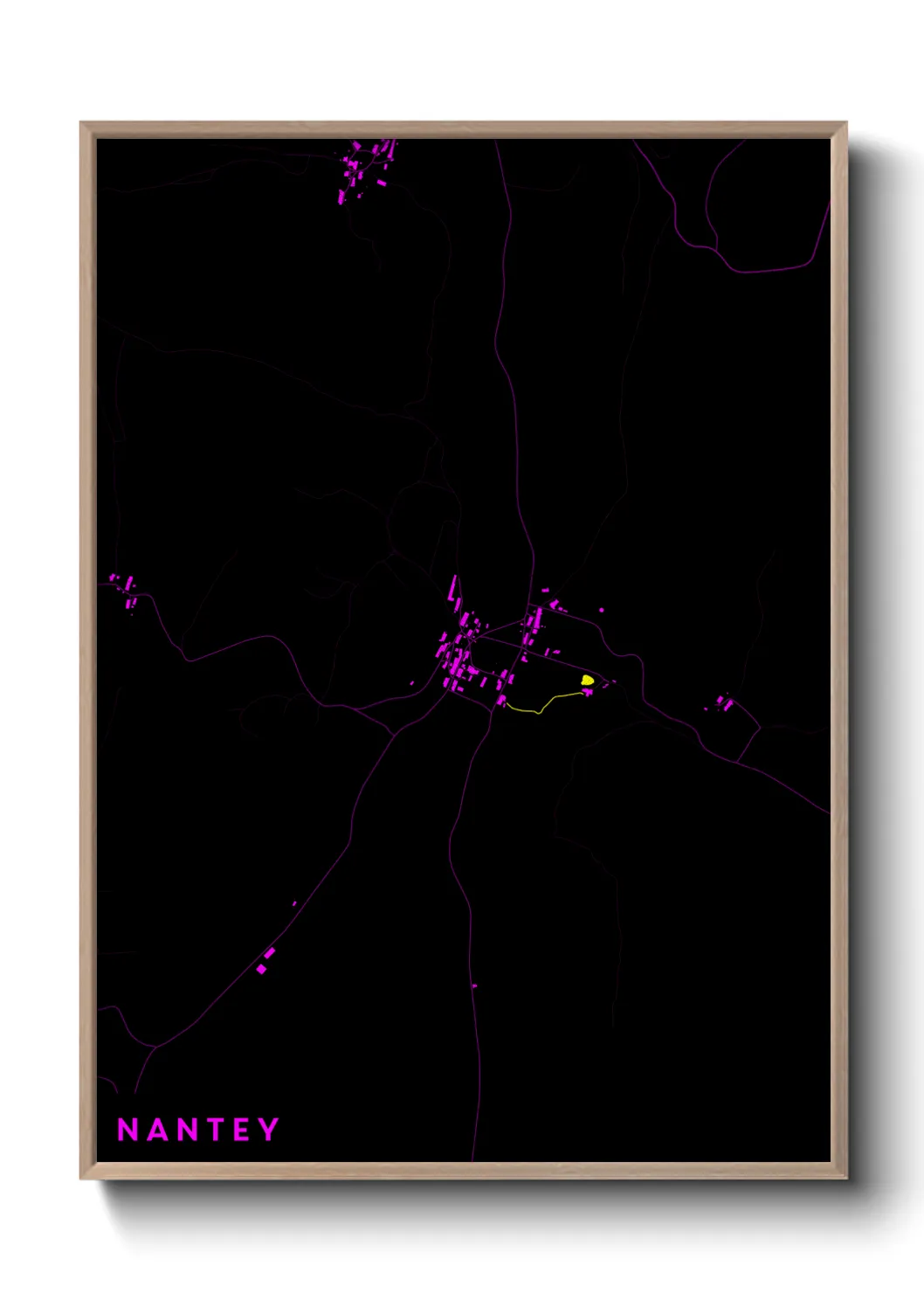 Une affiche de carte sur Nantey