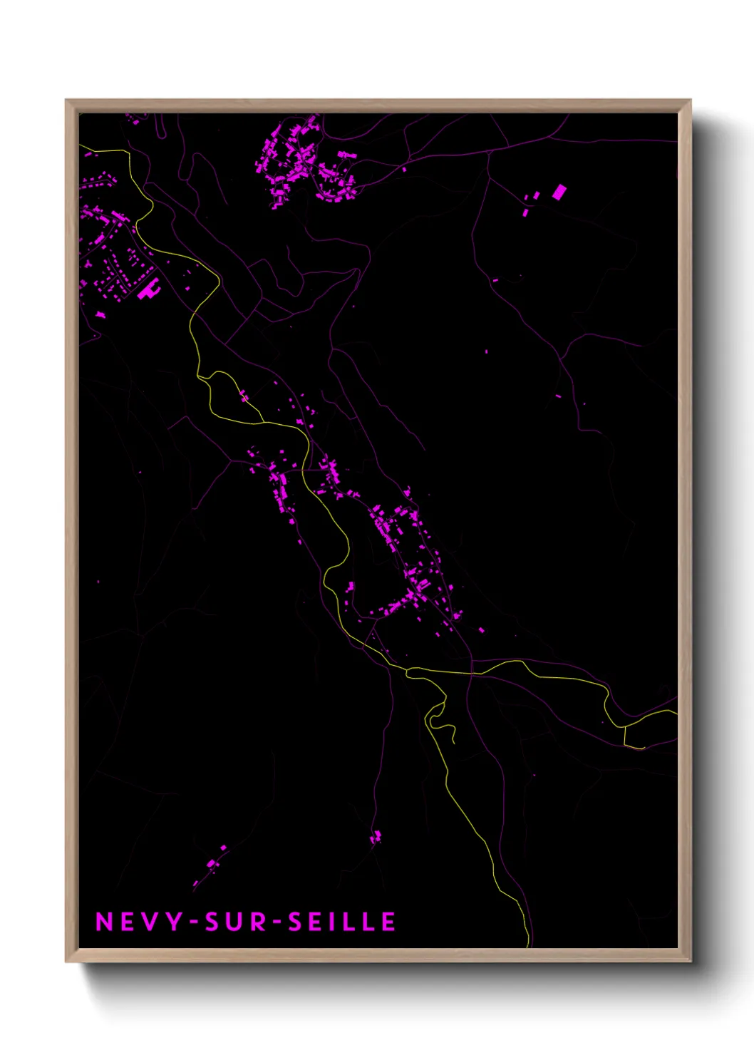 Une affiche de carte sur Nevy-sur-Seille