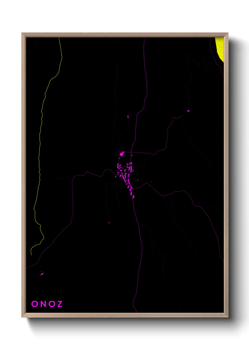 Une affiche de carte sur Onoz