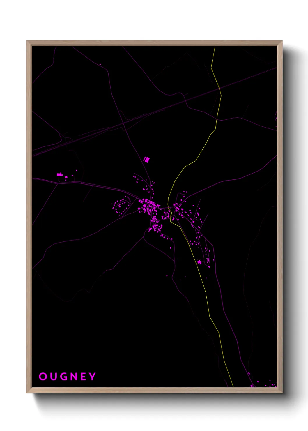 Une affiche de carte sur Ougney
