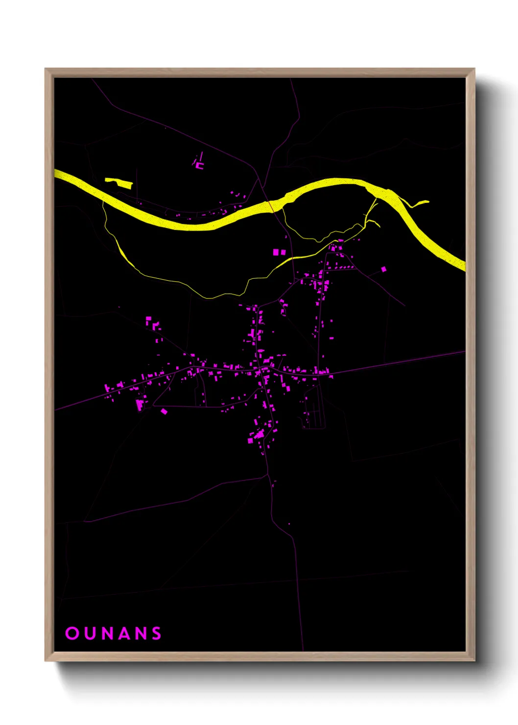 Une affiche de carte sur Ounans