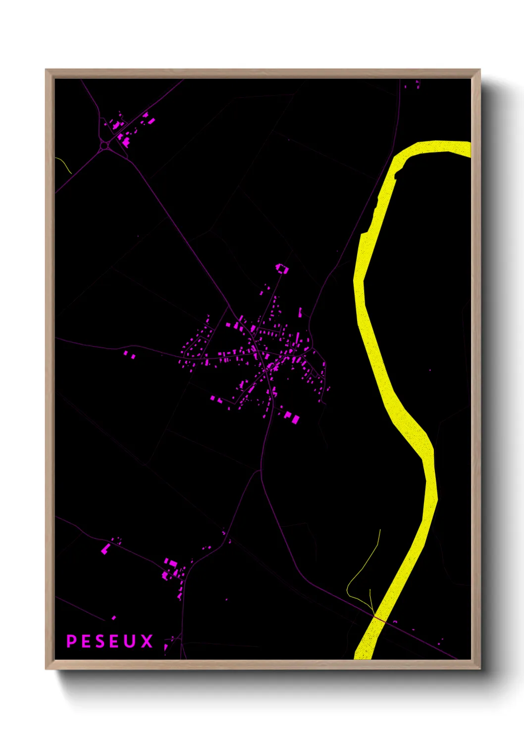 Une affiche de carte sur Peseux
