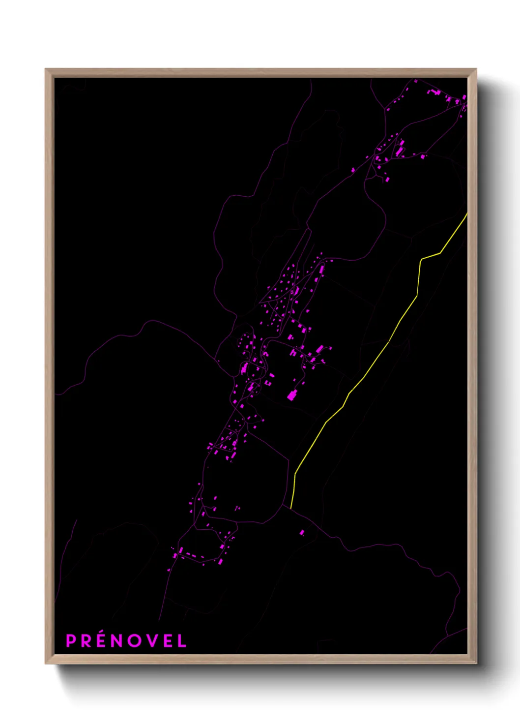 Une affiche de carte sur Prénovel