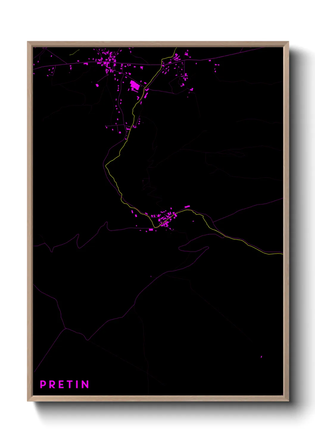 Une affiche de carte sur Pretin