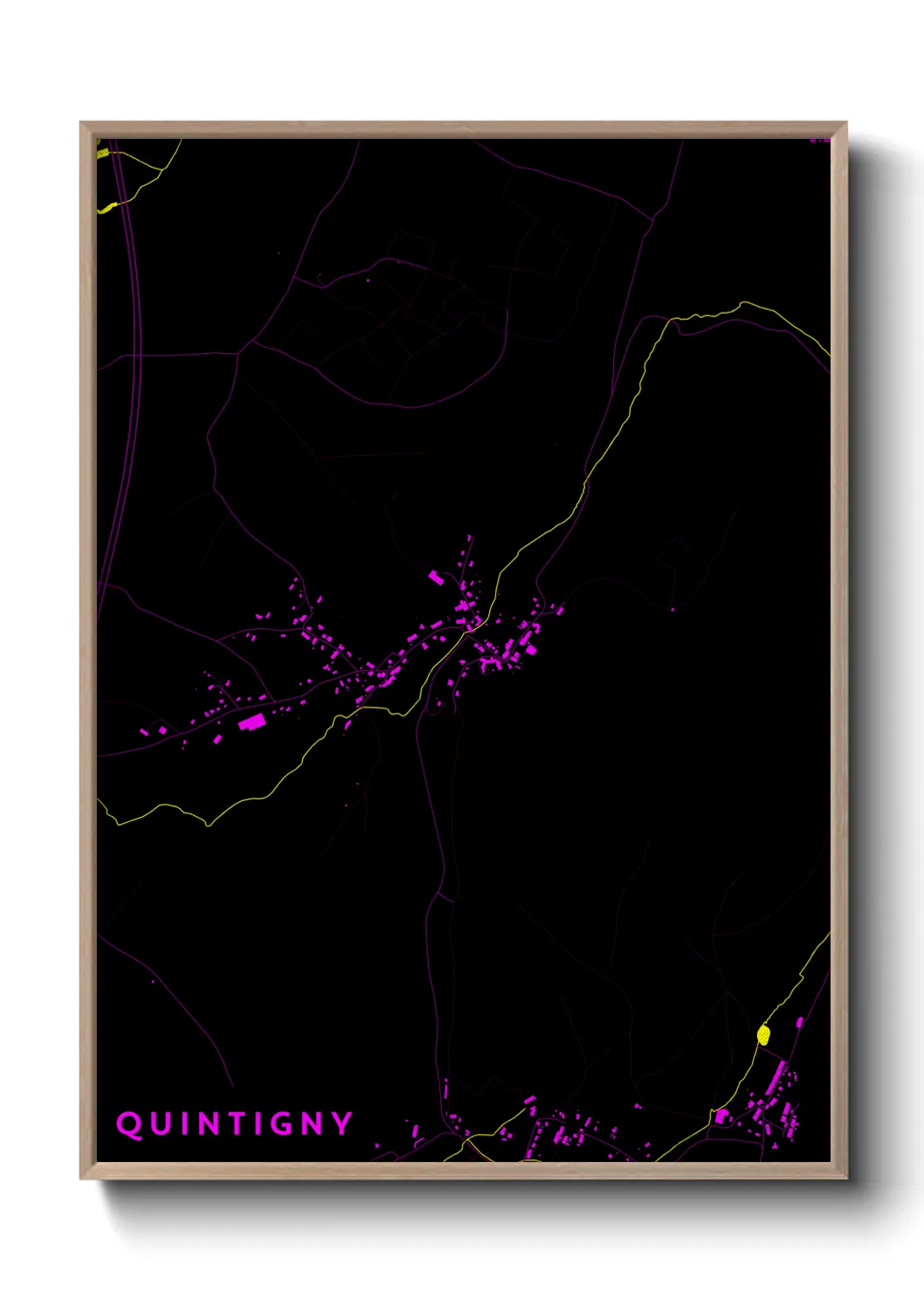 Une affiche de carte sur Quintigny