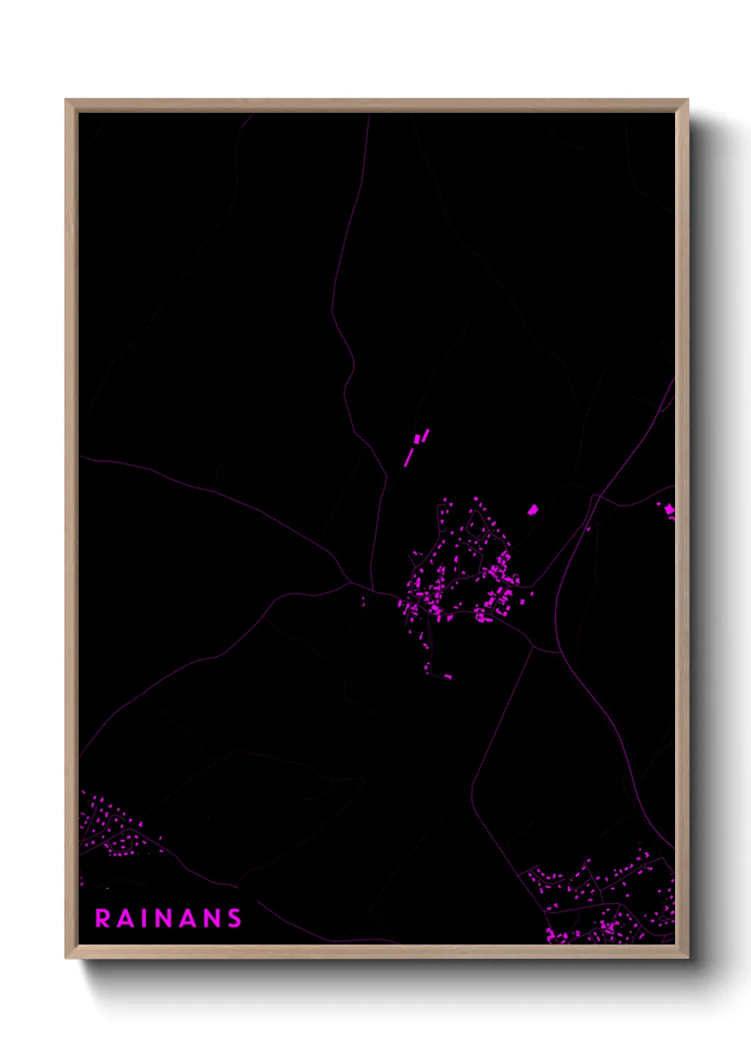 Une affiche de carte sur Rainans