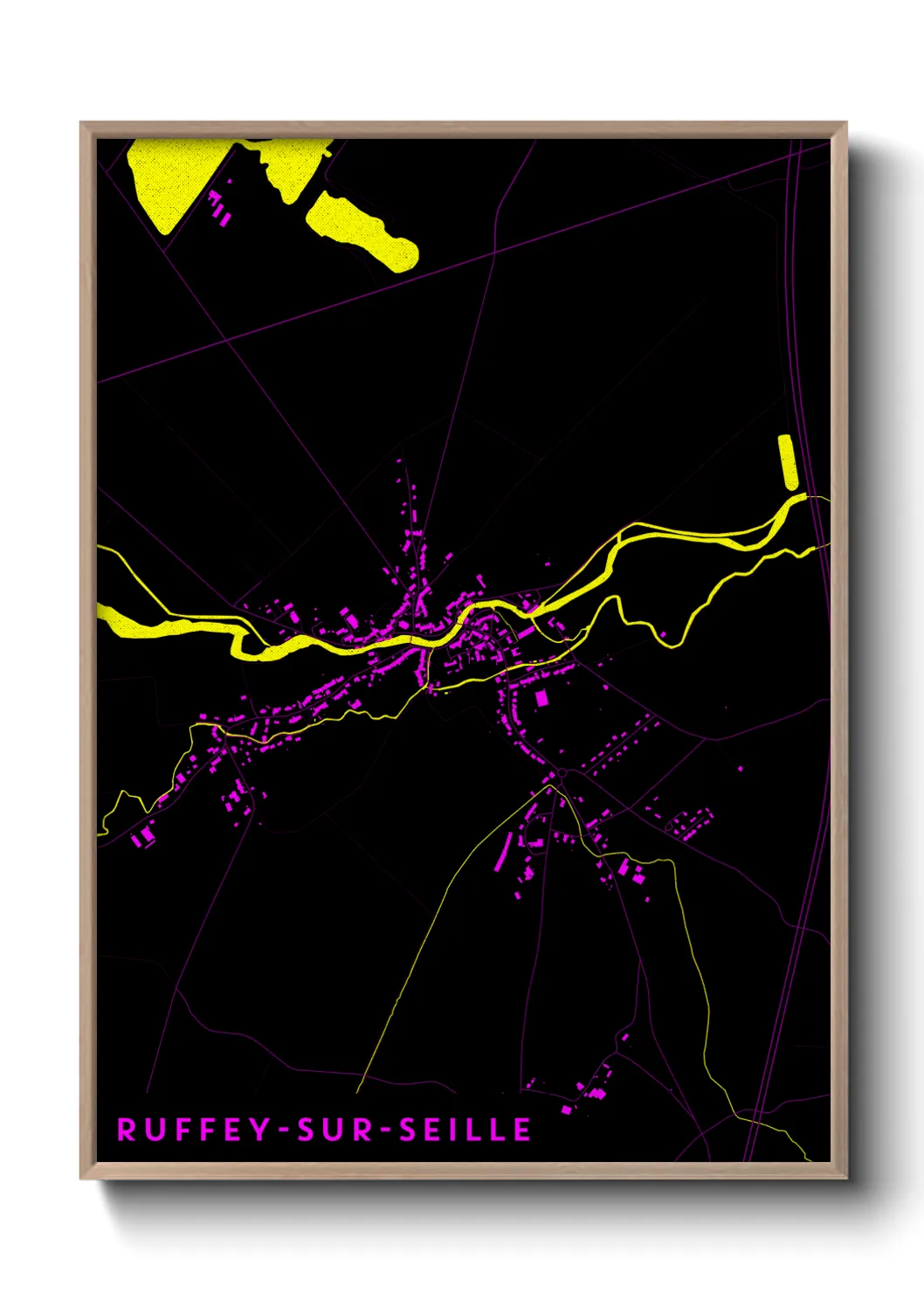 Une affiche de carte sur Ruffey-sur-Seille