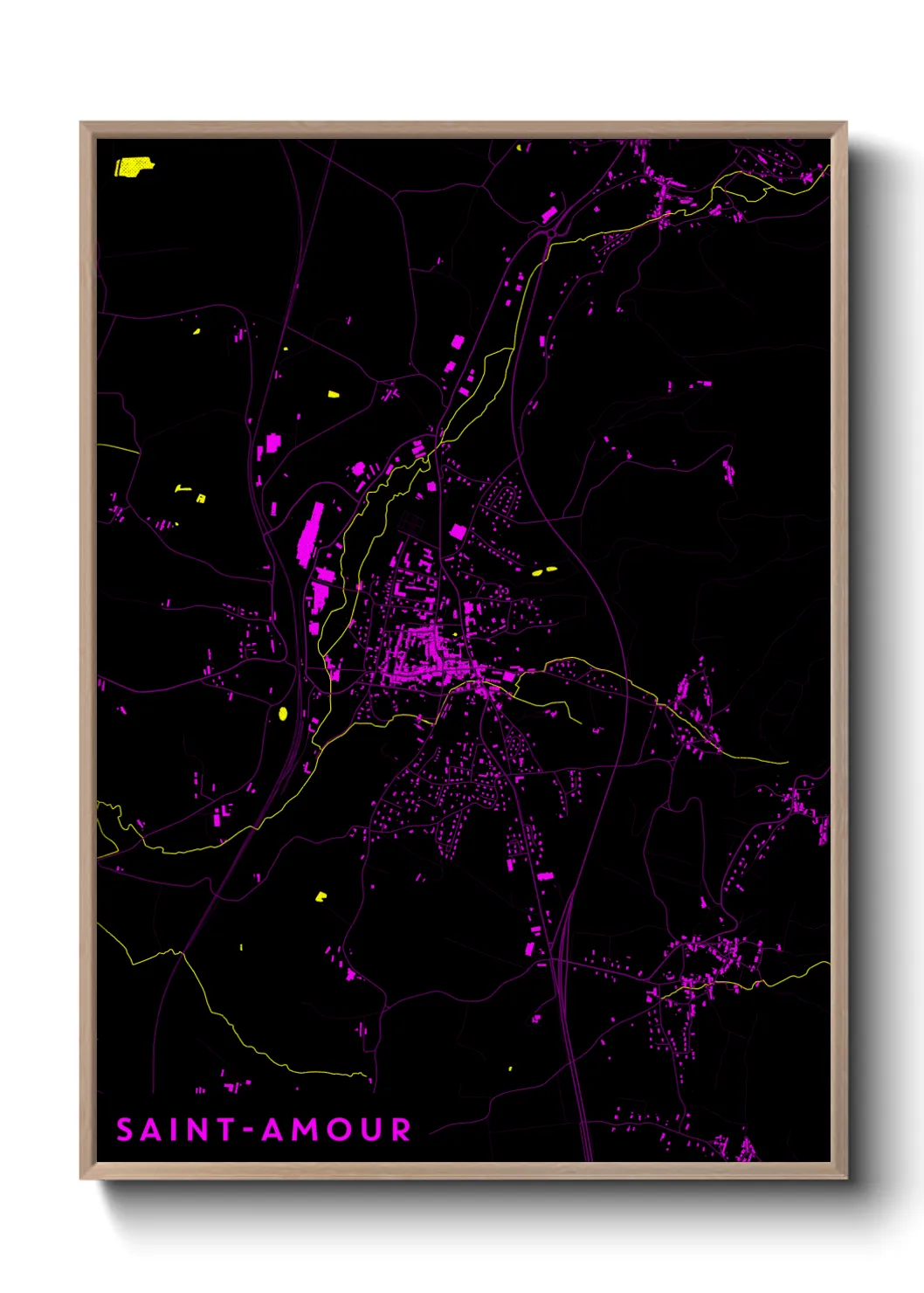Une affiche de carte sur Saint-Amour