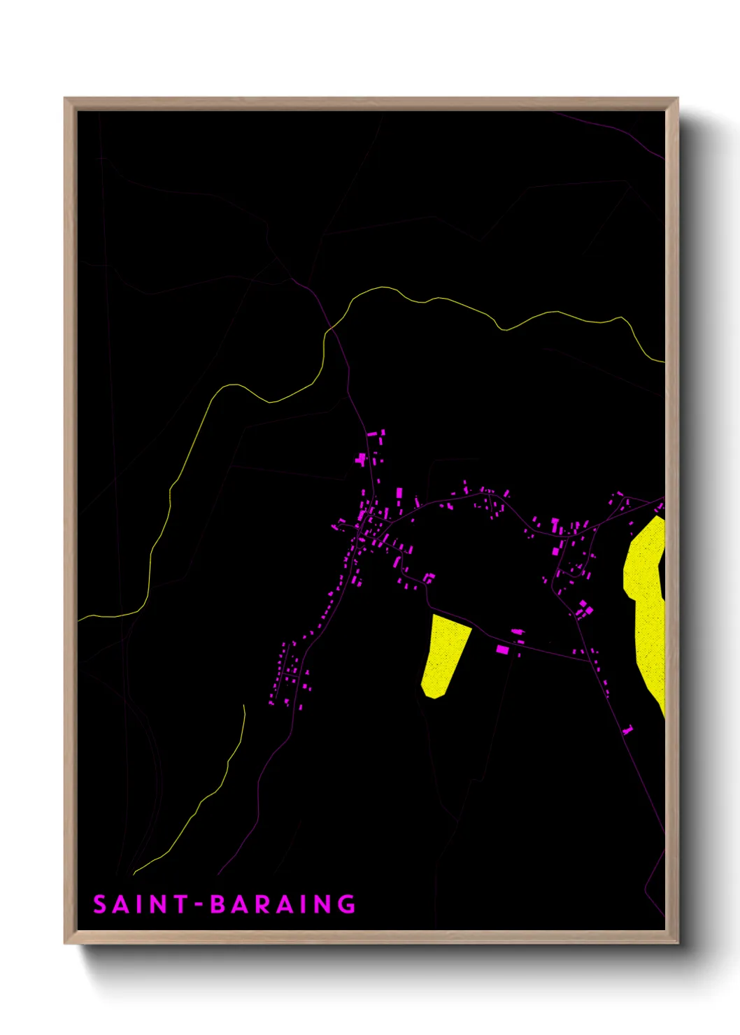 Une affiche de carte sur Saint-Baraing