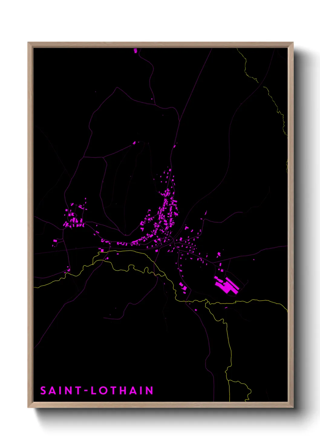 Une affiche de carte sur Saint-Lothain