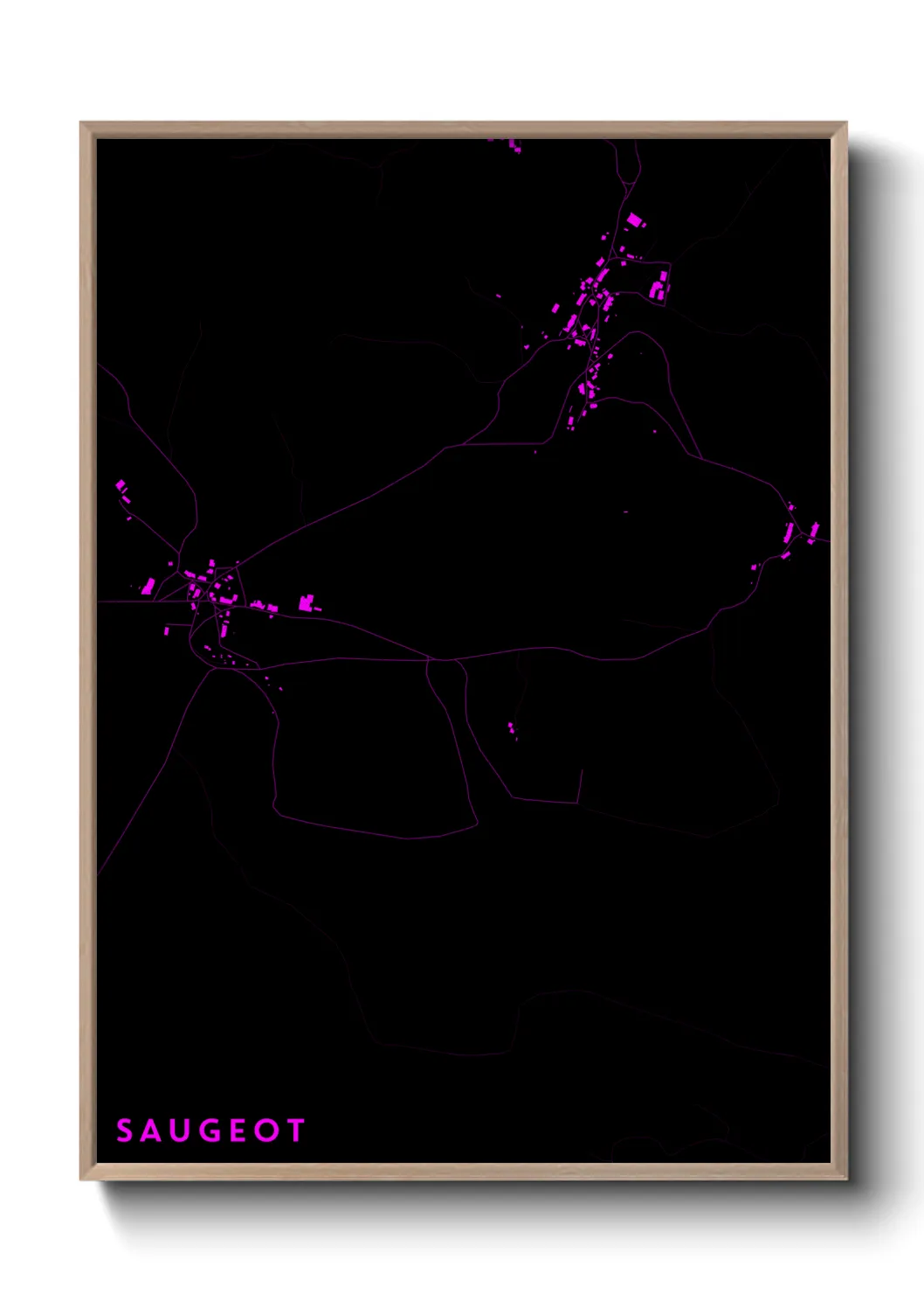 Une affiche de carte sur Saugeot