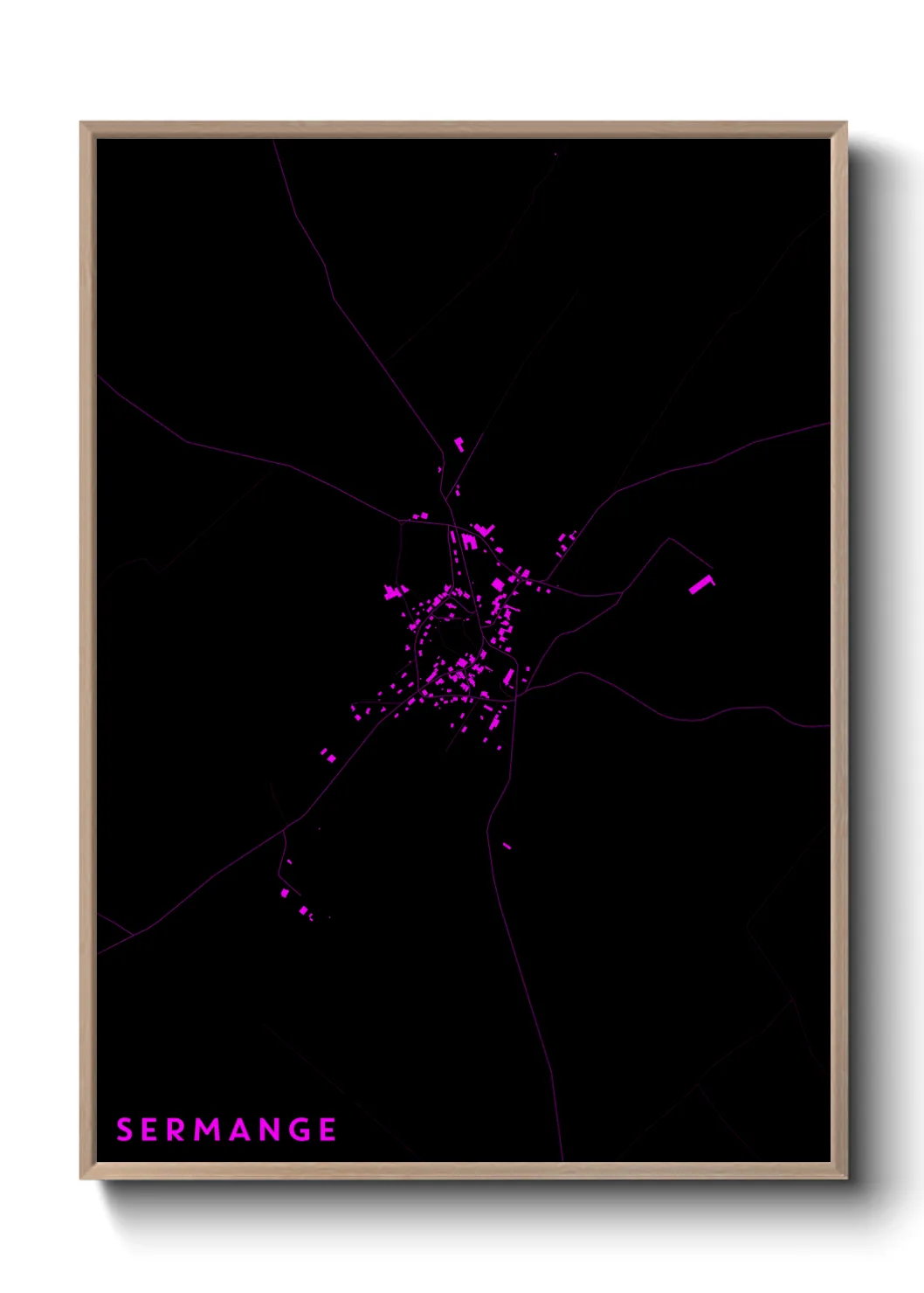 Une affiche de carte sur Sermange