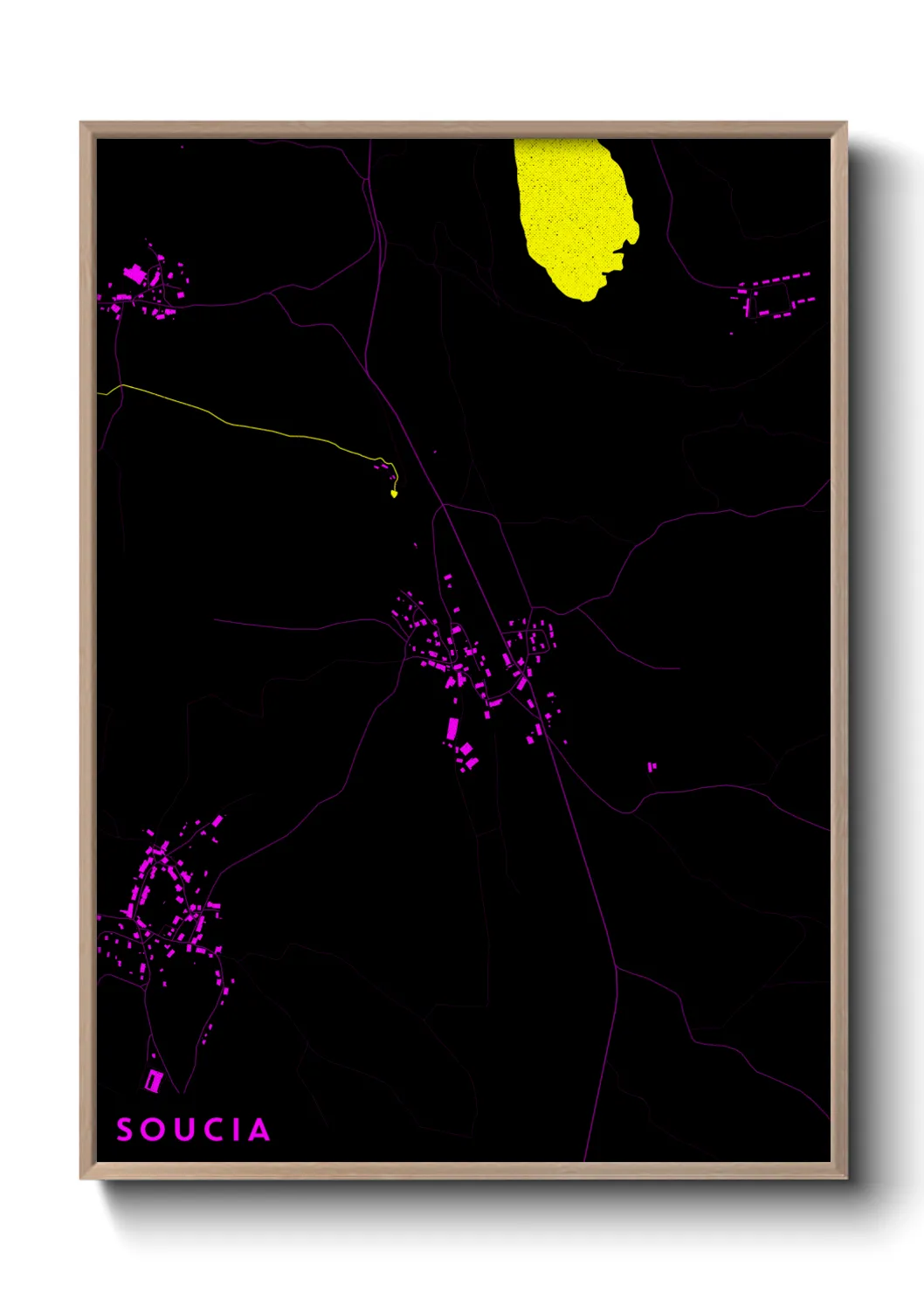 Une affiche de carte sur Soucia