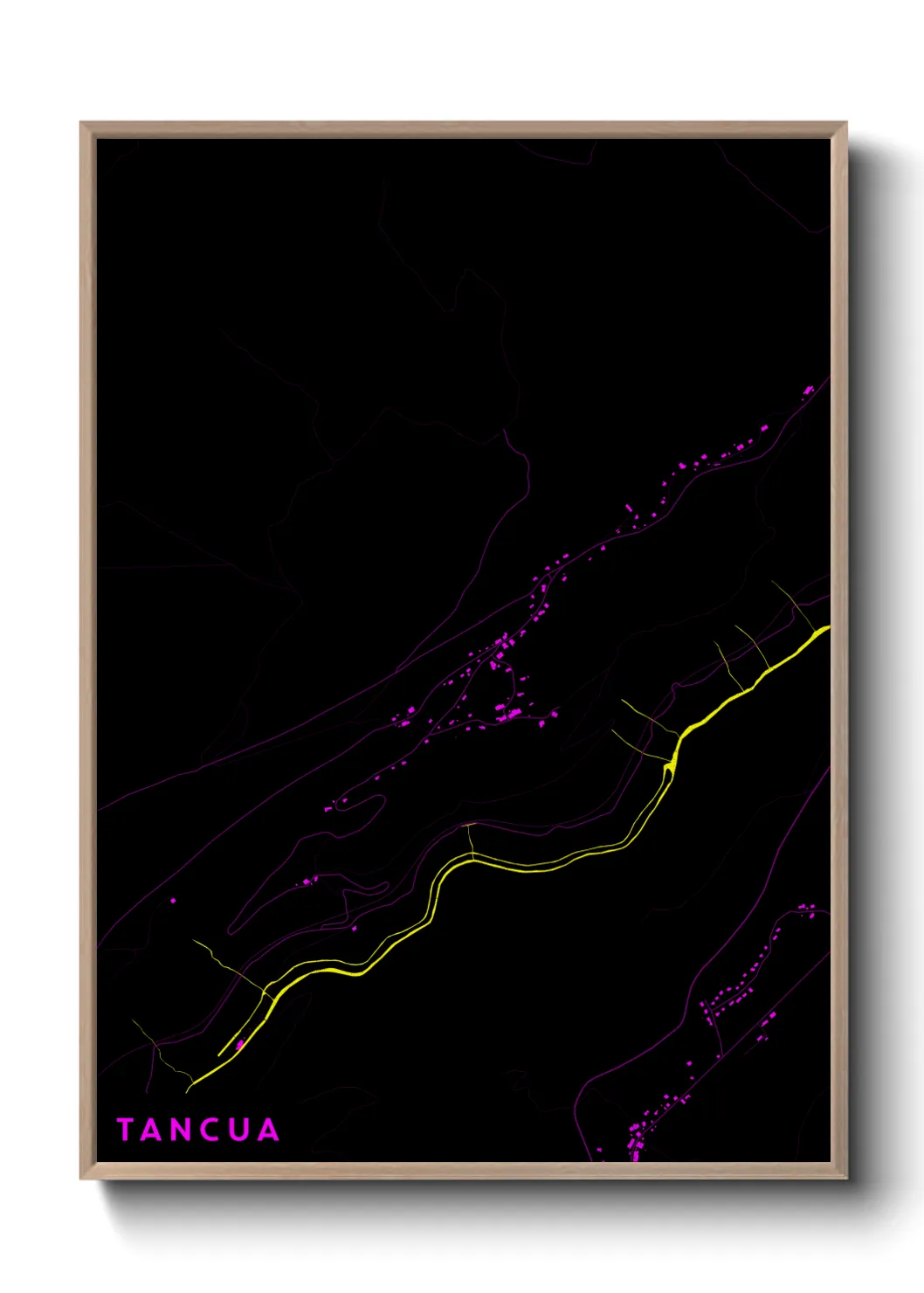 Une affiche de carte sur Tancua