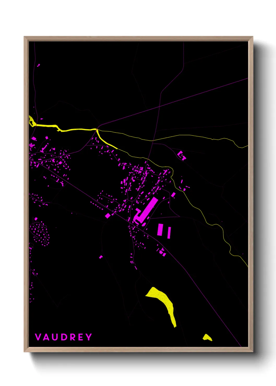 Une affiche de carte sur Vaudrey