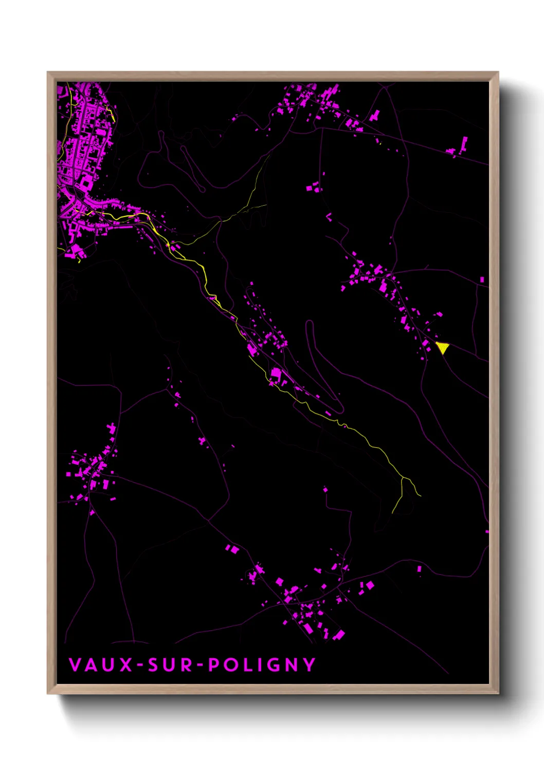 Une affiche de carte sur Vaux-sur-Poligny