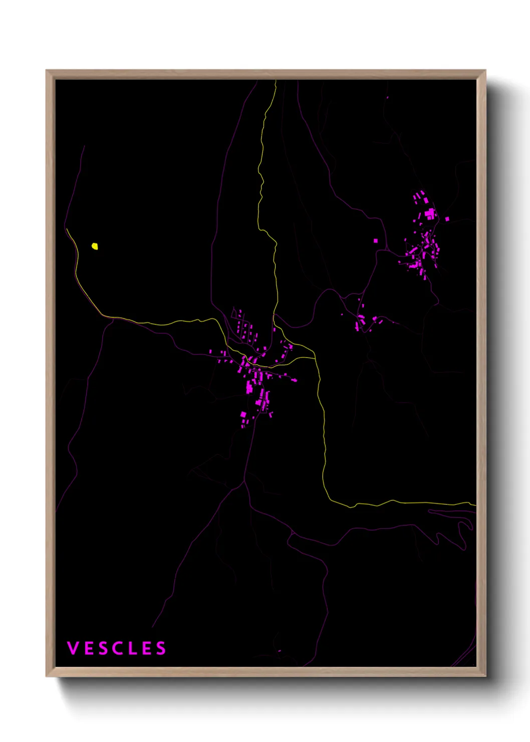 Une affiche de carte sur Vescles