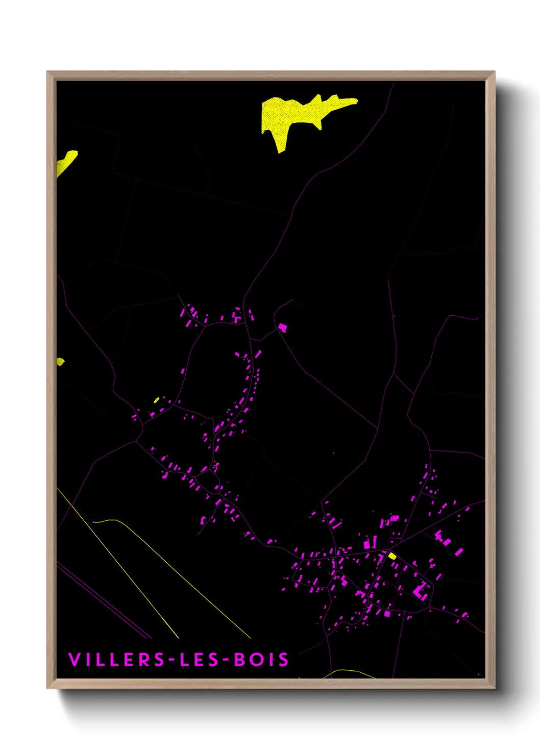 Une affiche de carte sur Villers-les-Bois