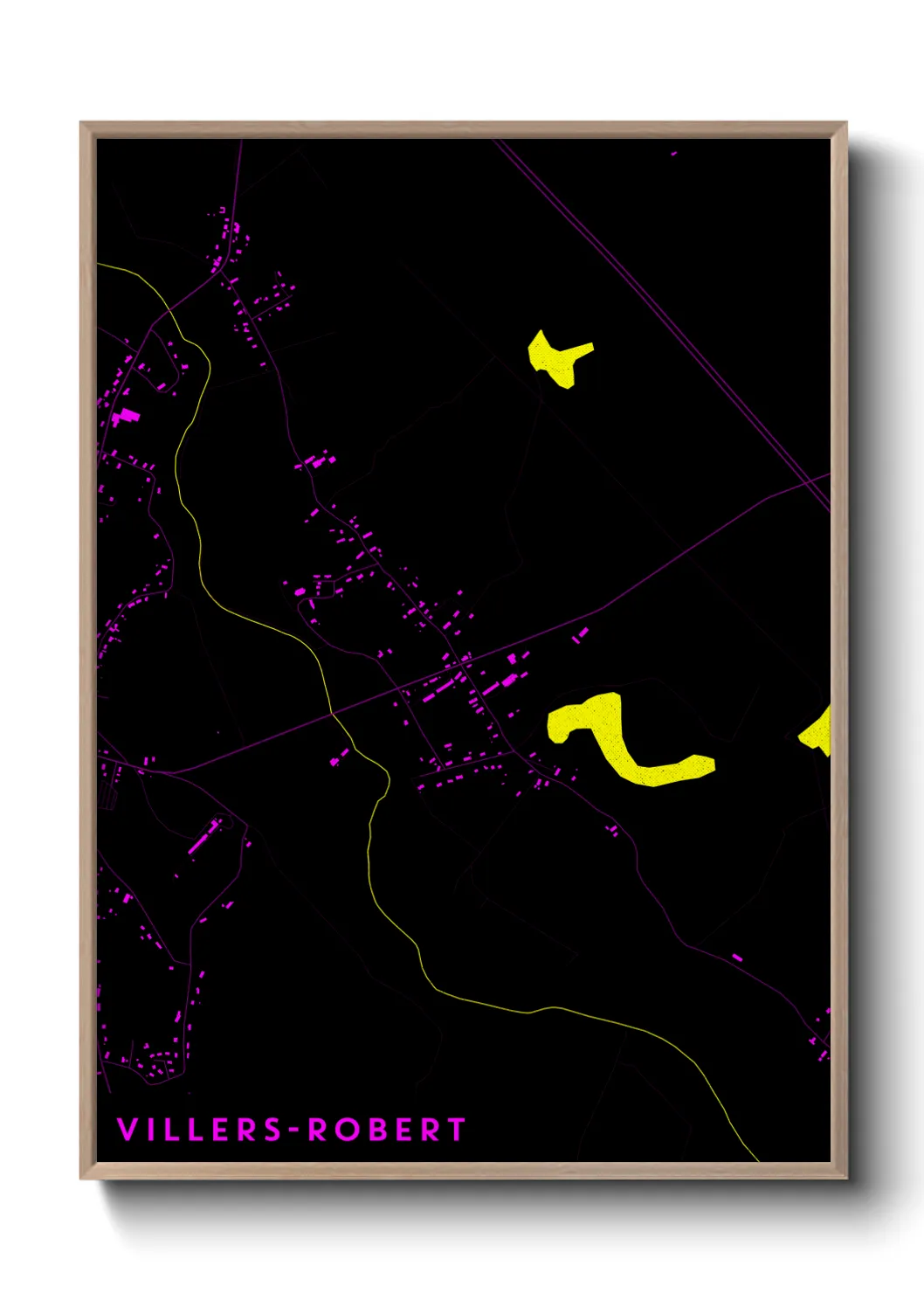 Une affiche de carte sur Villers-Robert