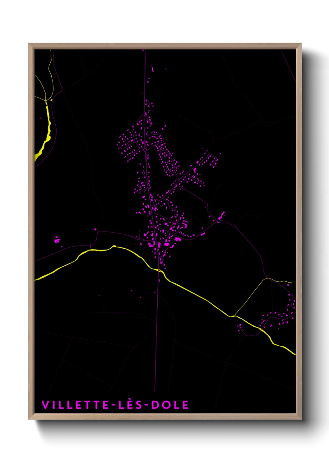 Une affiche de carte sur Villette-lès-Dole