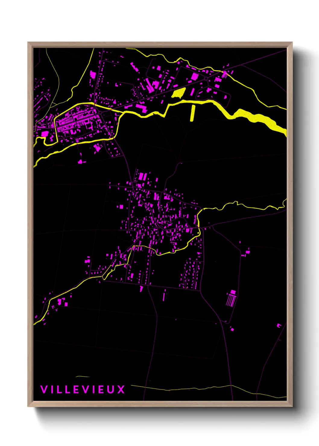 Une affiche de carte sur Villevieux