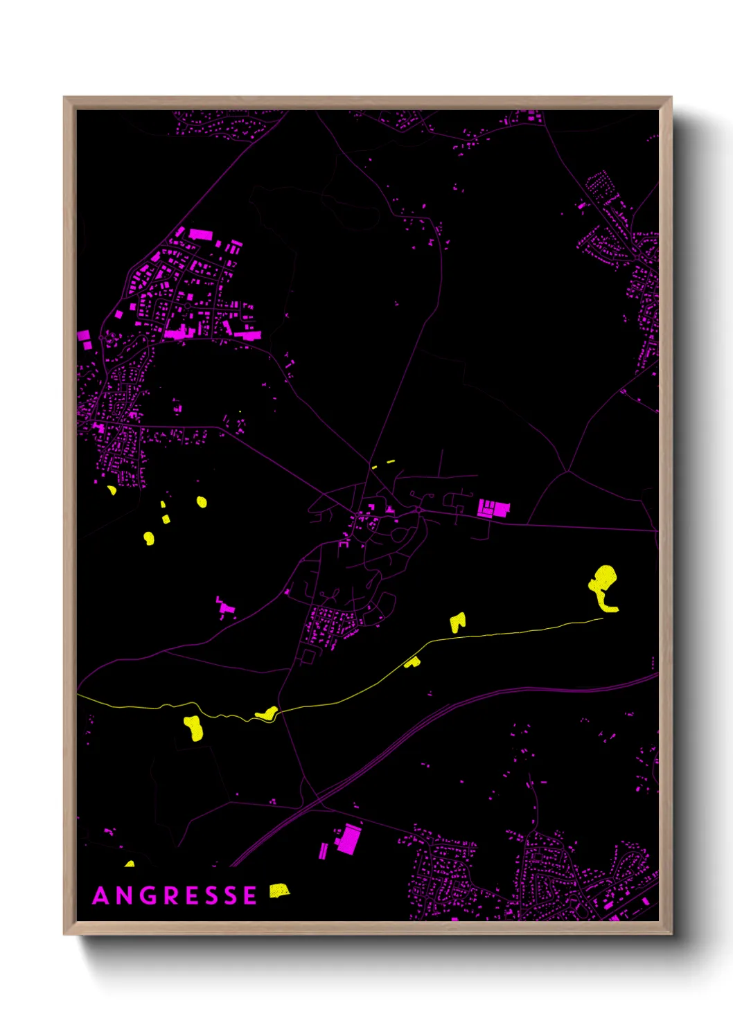 Une affiche de carte sur Angresse
