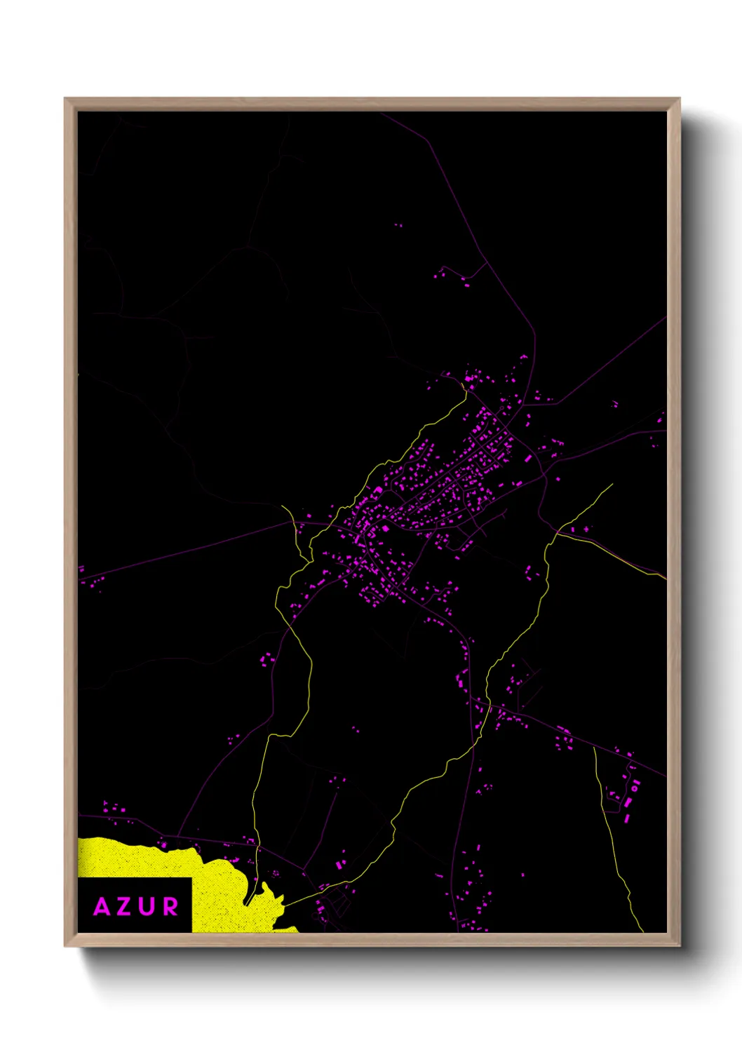 Une affiche de carte sur Azur