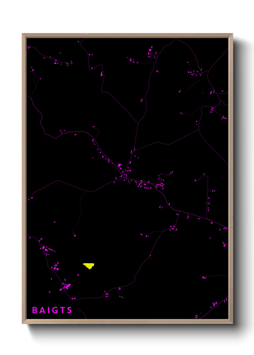 Une affiche de carte sur Baigts