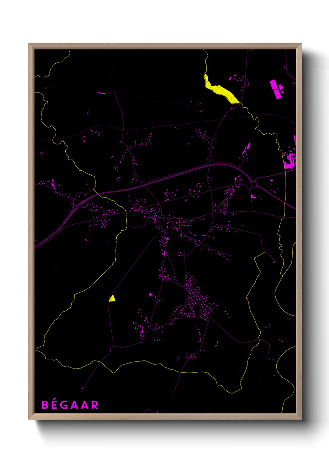 Une affiche de carte sur Bégaar