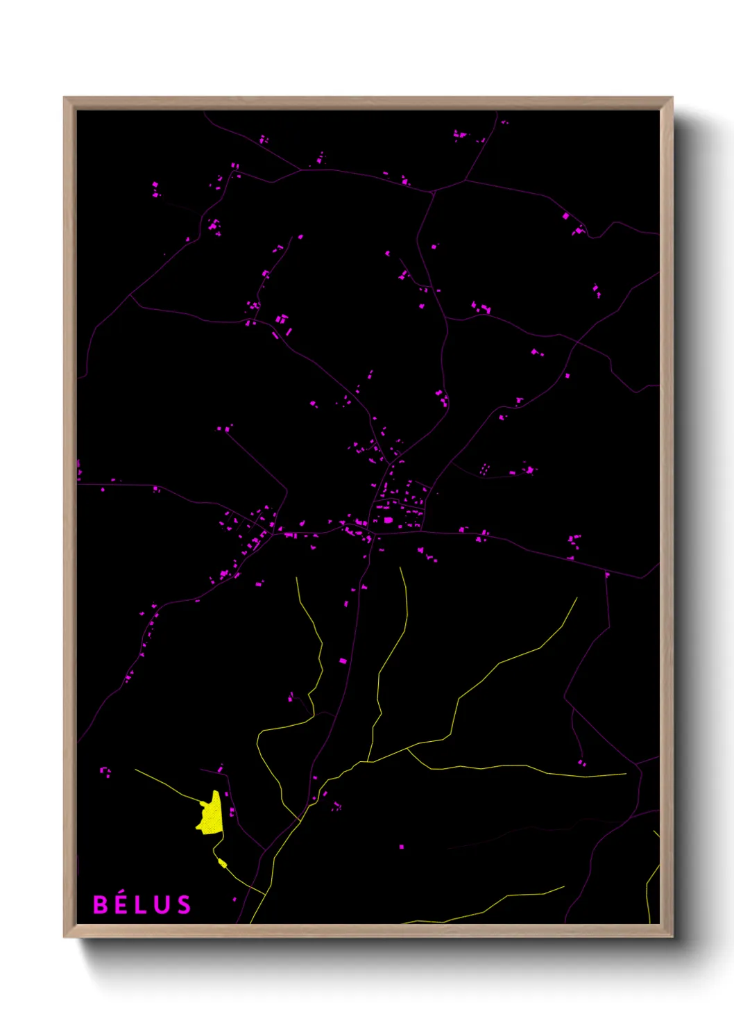 Une affiche de carte sur Bélus
