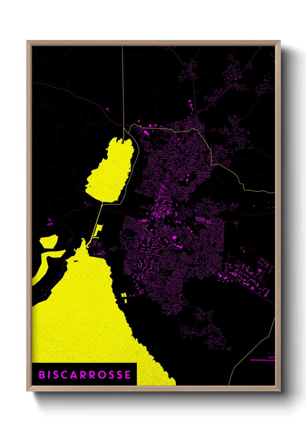 Une affiche de carte sur Biscarrosse