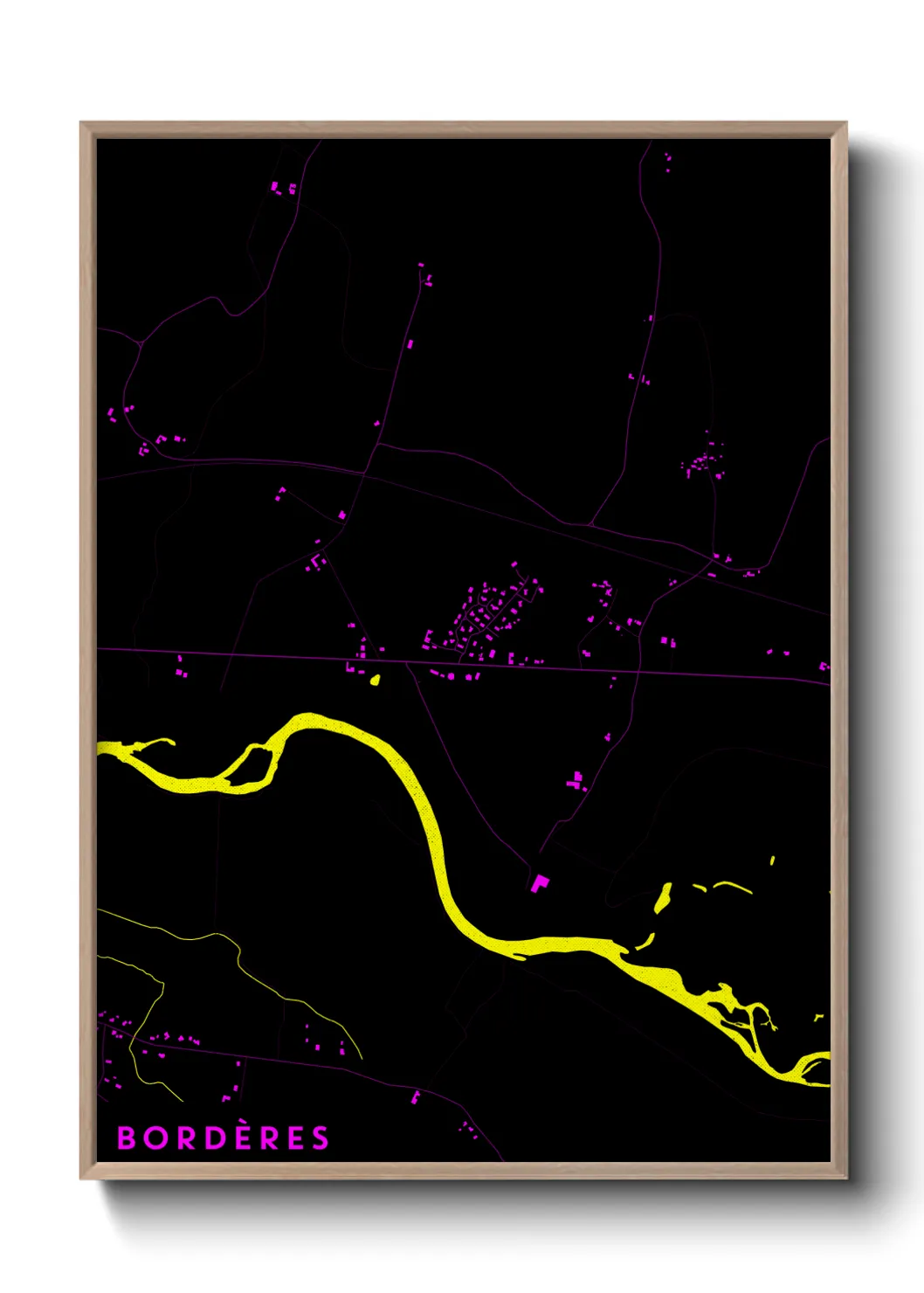 Une affiche de carte sur Bordères