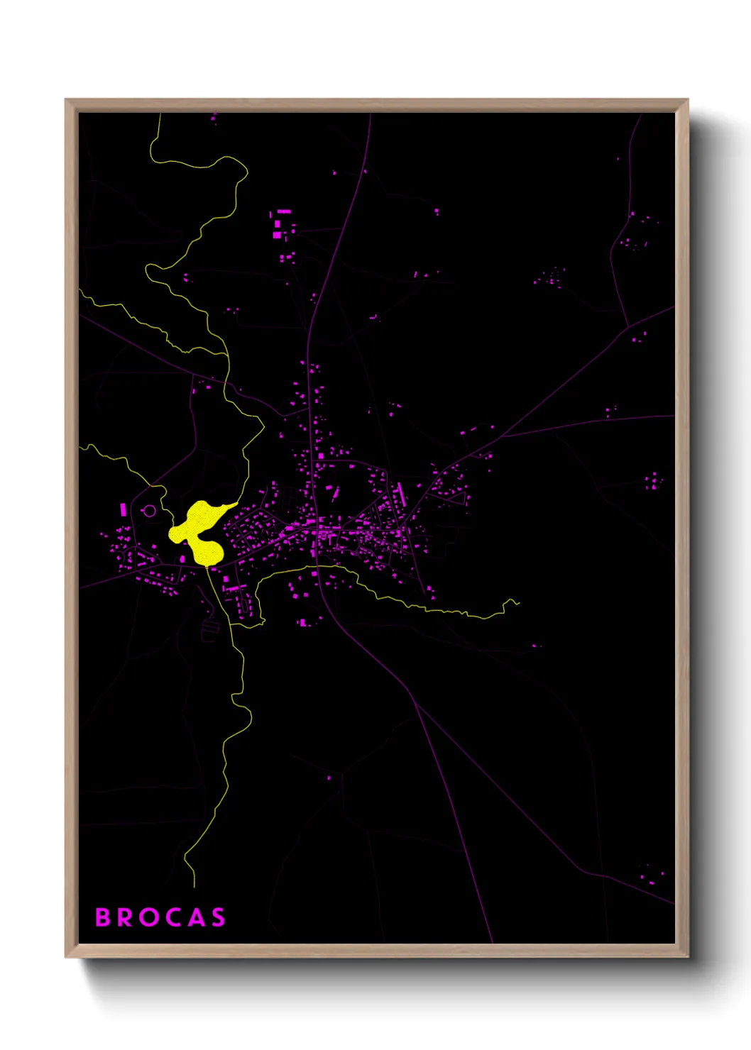 Une affiche de carte sur Brocas
