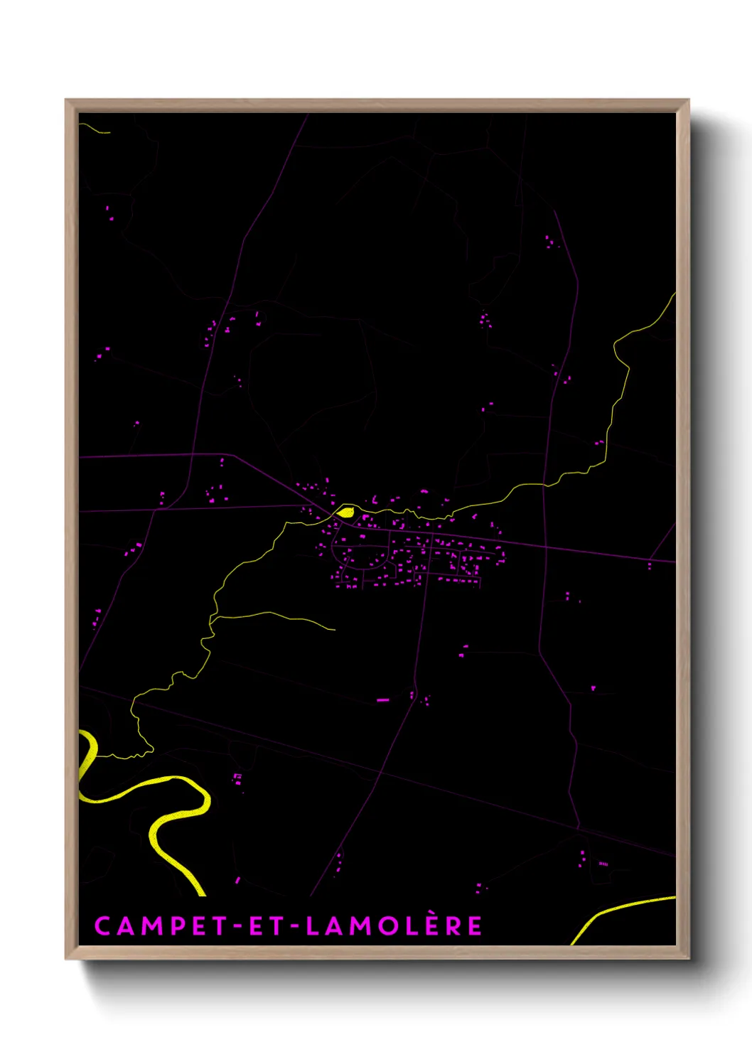 Une affiche de carte sur Campet-et-Lamolère