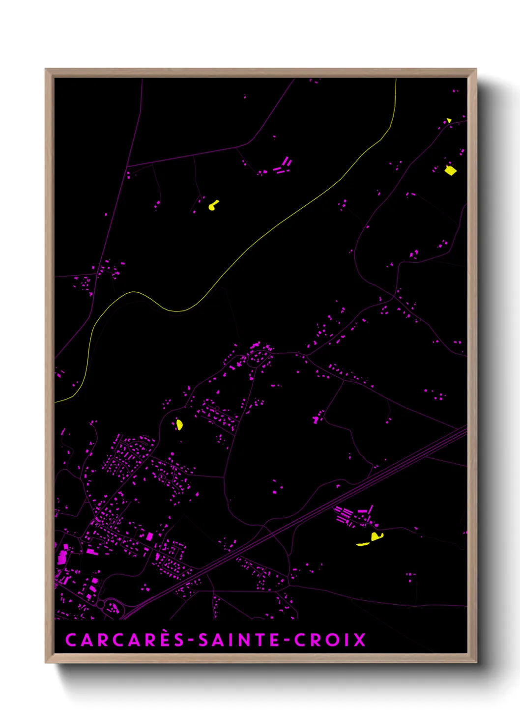 Une affiche de carte sur Carcarès-Sainte-Croix
