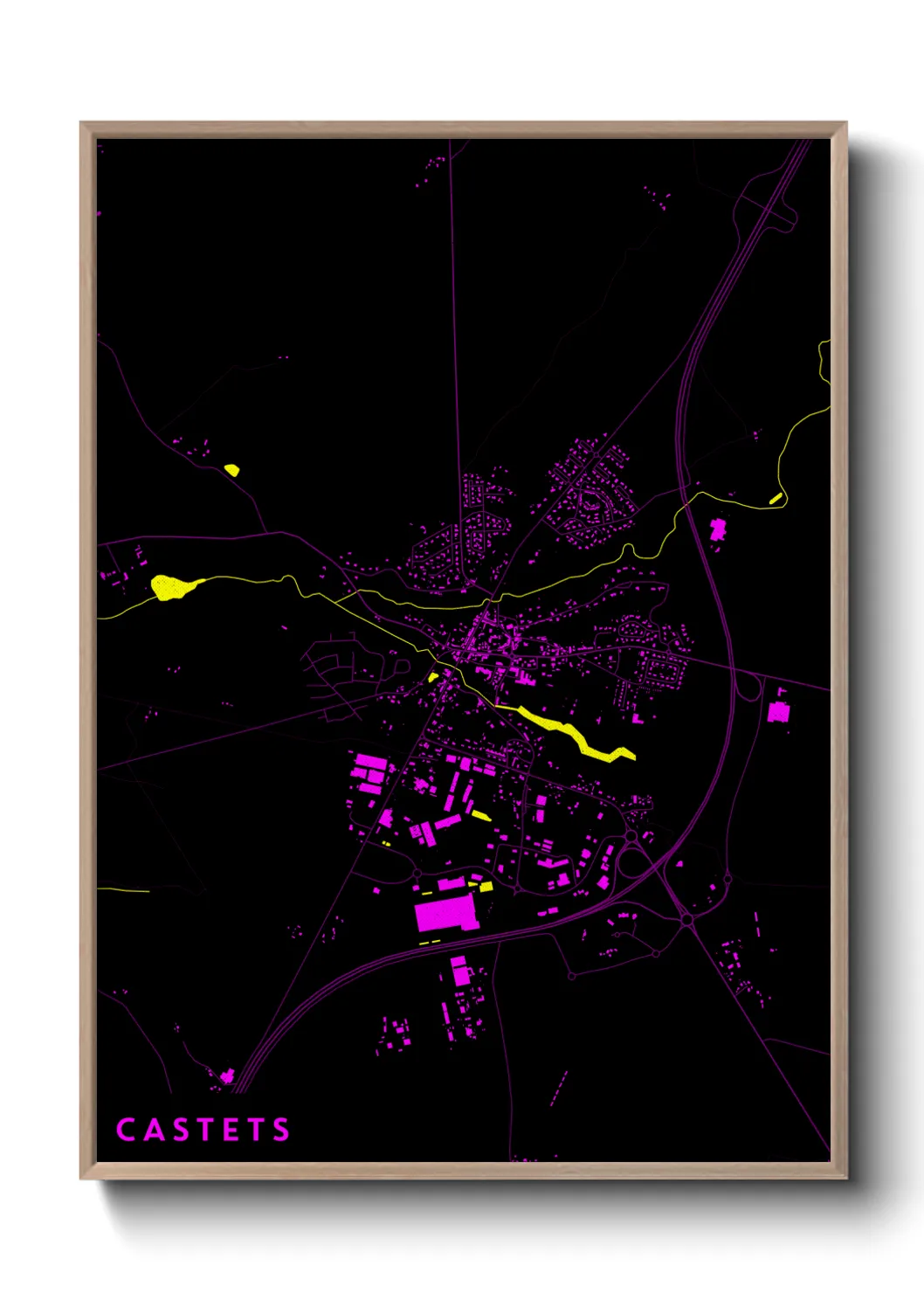 Une affiche de carte sur Castets